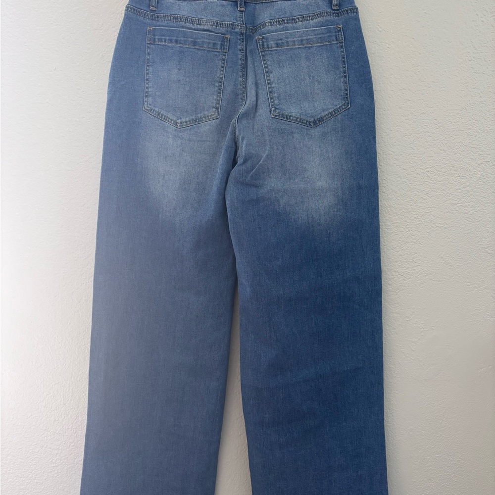 Flamingals Wide Leg Jeans‎ for Women | Mid Waist Baggy Washed Denim Jeans - Picture 15 of 16
